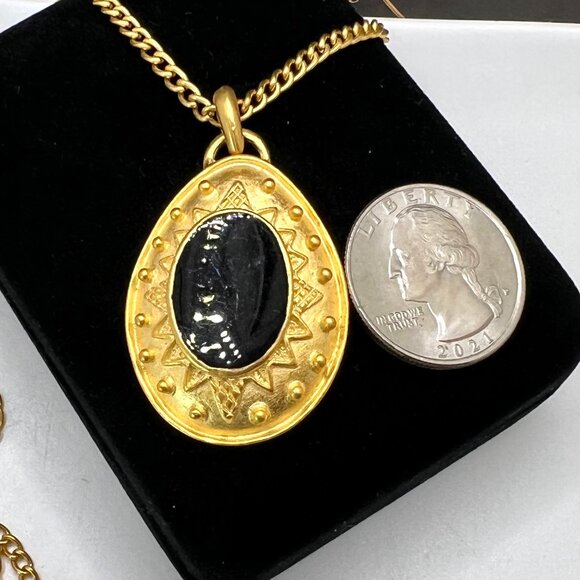 Leslie Block Gold Etruscan Necklace - Picture 5 of 6